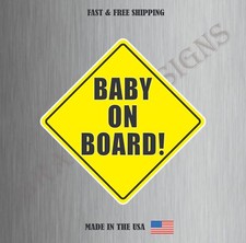 BABY ON BOARD Vinyl Sticker Decal Car Truck Garage Window Wall Water Resistant