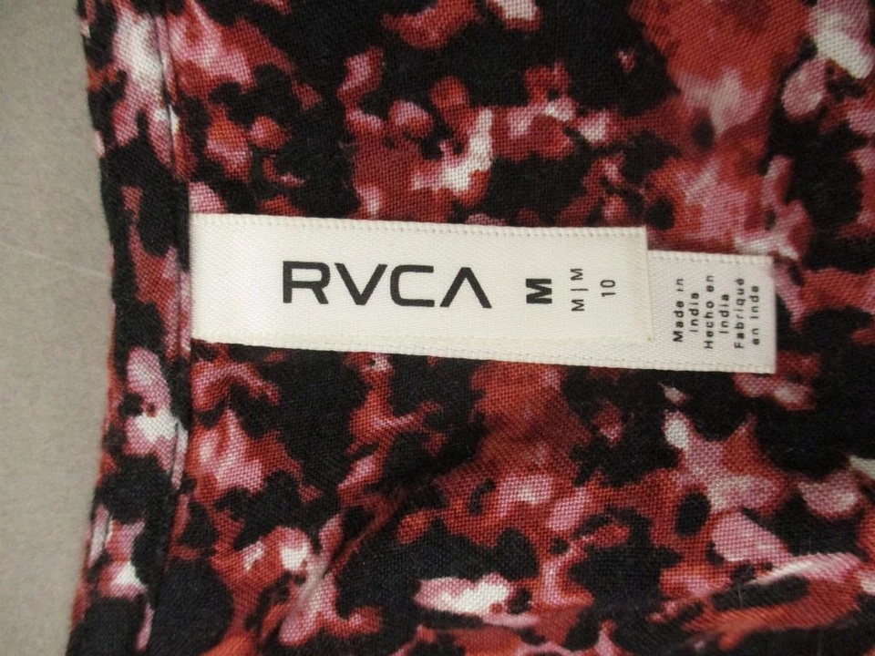 RVCA размер M женщин красный/черный v-образным вырезом короткий рукав вискоза цельный комбинезон 7W337 - Изображение 3 из 4