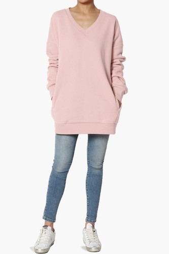 TheMogan S~3X Casual Cozy Oversized V-Neck Fleece Pullover Sweatshirts - Picture 7 of 229