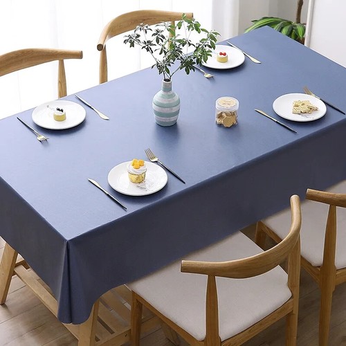 Solid Color Print Tablecloth for Table Decor Waterproof Anti-stain Table Cover - Picture 3 of 32