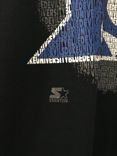 Vtg 90's Starter Duke Blue Devils Black Graphic T-Shirt Medium Single Stitch Y2K - Picture 3 of 7