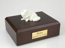 Persian White Cat Figurine Pet Cremation Urn Avail. in 3 Diff. Colors  4 Sizes