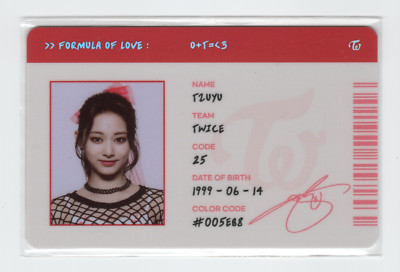 Twice Tzuyu Photocard | Formula of Love Red ID Card | eBay