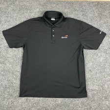 Nike Golf Polo Mens XL Black Dri-Fit Devon Logo Short Sleeve Athletic Shirt
