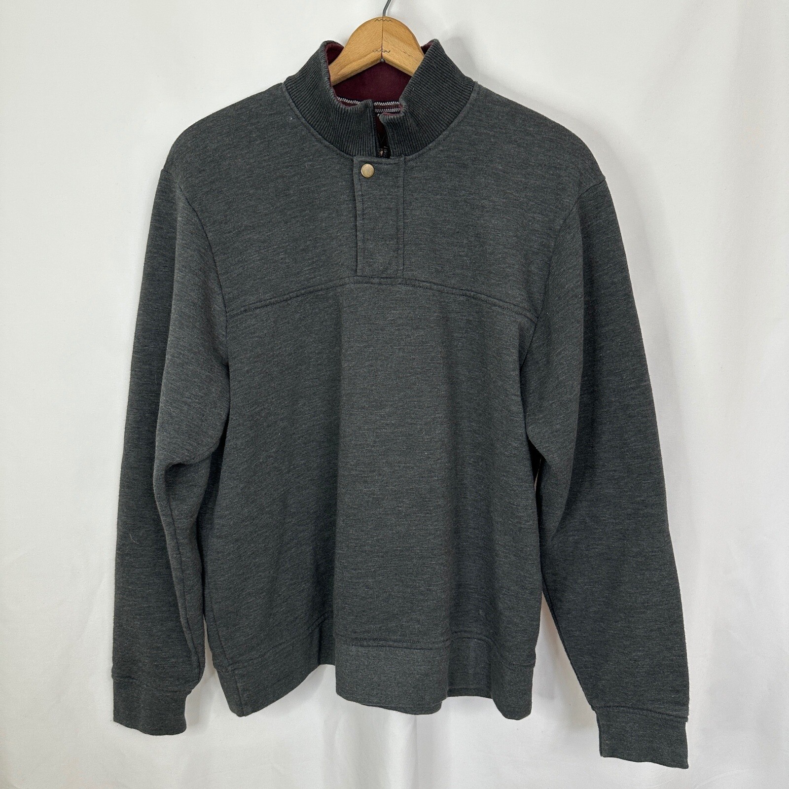 Orvis Quarter Zip Button Up Pullover Sweater Gray… - image 2
