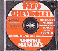 1979 Chevy Shop Manuell CD El Camino Corvette Camaro Impala Monte Carlo Nova