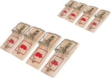 Wooden Mouse Snap Traps 8Pc Reusable Classic Rodent Catcher No Poison Mice Trap