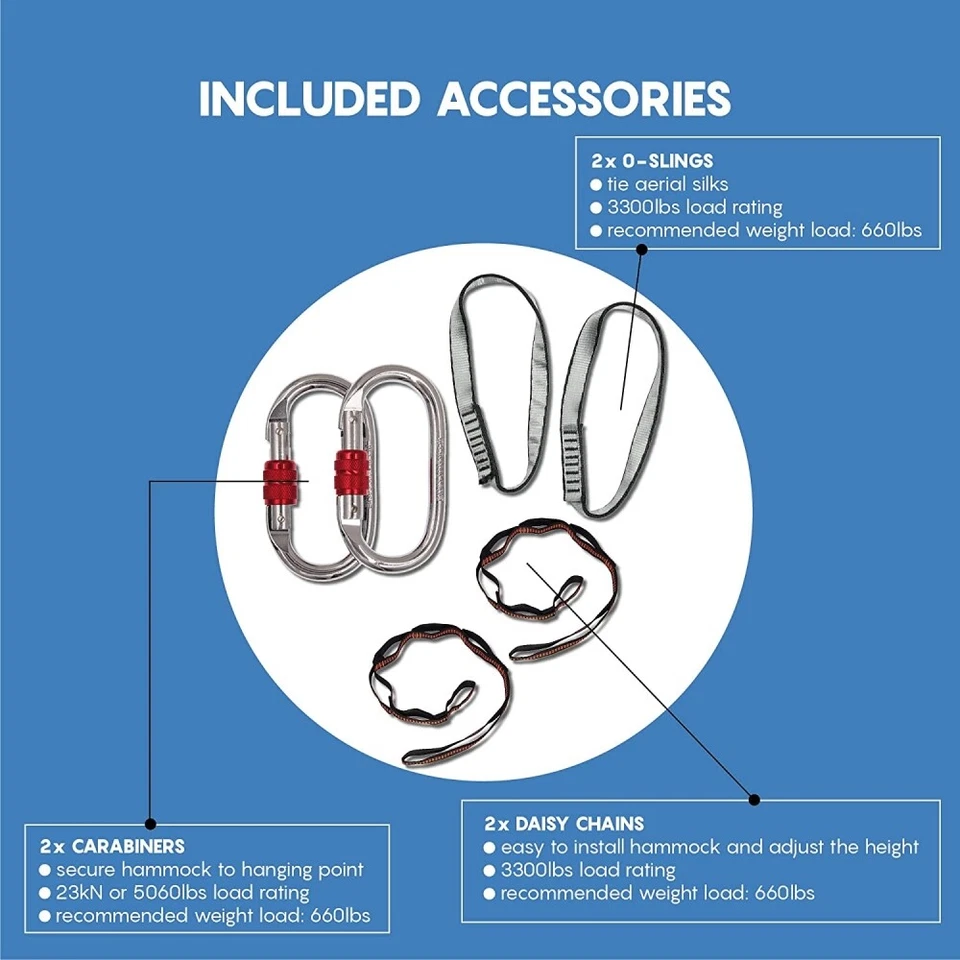 Aerial Yoga Swing & Hammock Kit Premium Nylon Silk Yoga Inversions, Antigravity - image 4 of 4