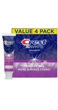 Crest 3D White Advanced Luminous Mint Teeth Whitening Toothpaste 3.7oz Pack Of 4
