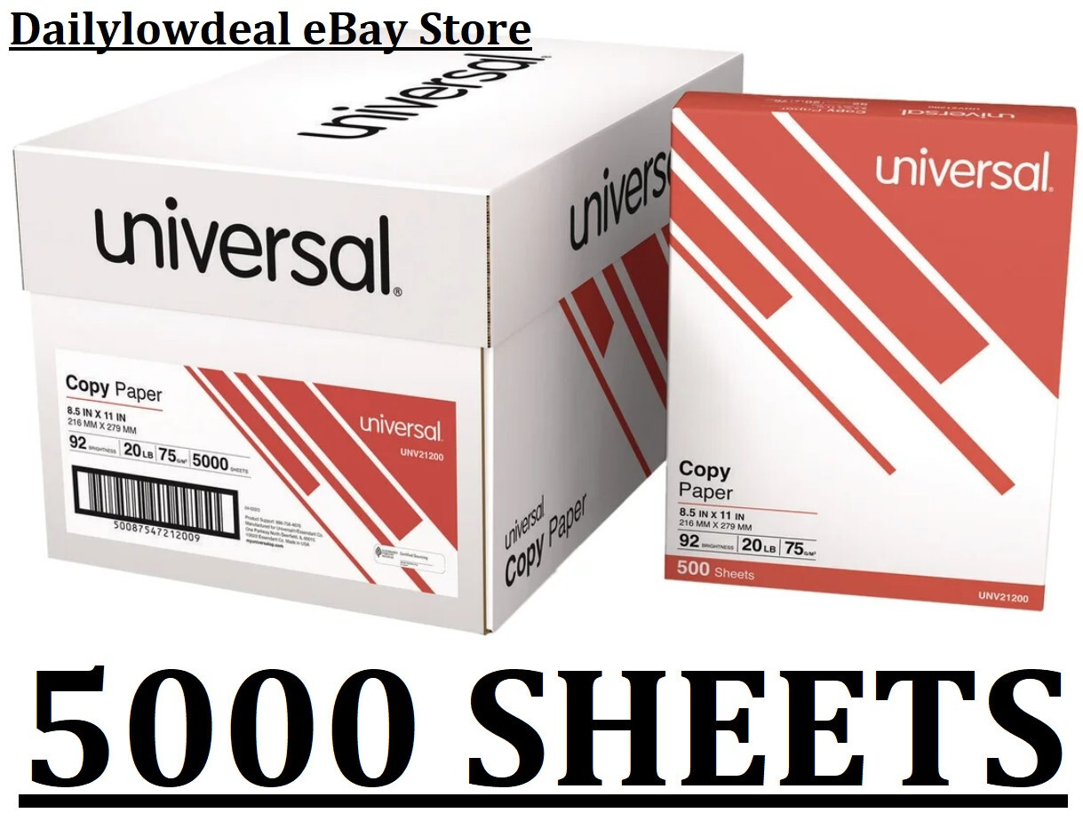 Universal Copy Paper, 8.5"x11" Letter, White, 20lb, 92 Bright - MADE IN USA