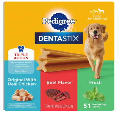 PEDIGREE DENTASTIX Large Dog Dental Care Treats Original, Beef & Fresh Variety P