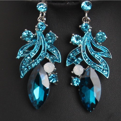 Fashion Flower Women Statement Necklace Earring Crystal Jewelry Set Bridal Gifts - 第 211/661 張圖片