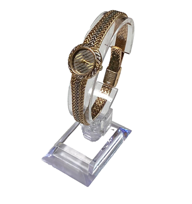 Vintage Elgin ED064-017 Women's Watch Gold Silver Woven Band New