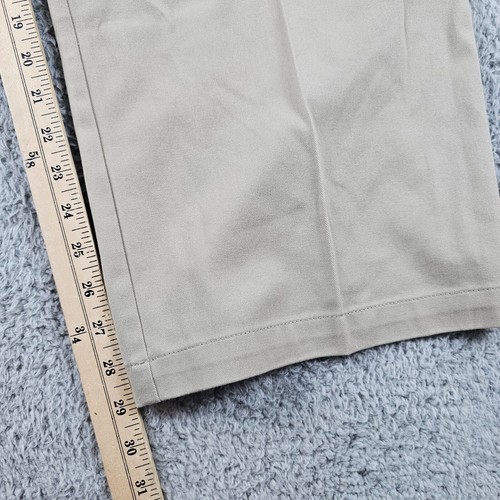 Croft Barrow Dress Pants Mens 44x29* Khaki Classic Fit Pleated Easy Care Stretch - Picture 15 of 16