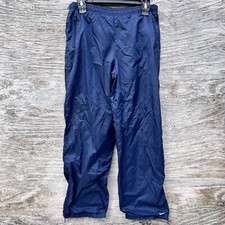 Vintage Y2K Nike Men  s Small Blue Lined Baggy Windbreaker Track Pants Zip Cuff