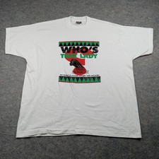 Vintage Who's That Lady Shirt Mens 2XL White Graphic Afrocentric Made in USA 90s