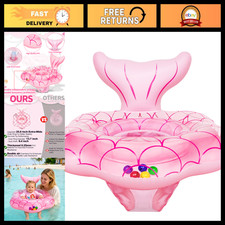 Extra-Wide 25.6" Mermaid Baby Pool Float for Infants Toddlers 6-36 Months