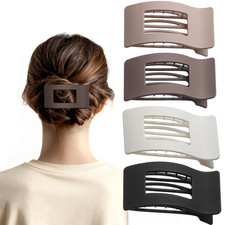 4 PCS Flat Hair Clips, Large Flat Claw Clips for Women Girls, Strong Hold French