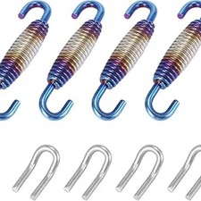 1 Set 33mm 1.3" Motorcycle Exhaust Pipe Spring with 4 U Shape Hooks Stainless