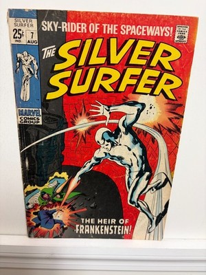 Silver Surfer  # 7    GOOD   August 1969    Early cameo Frankenstein's monster