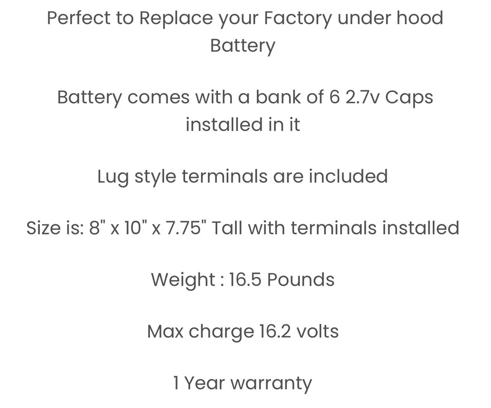 Lithium Battery Super Cap 3000 Frds Perfect Replacement You Battery On Hood - Image 4 of 4