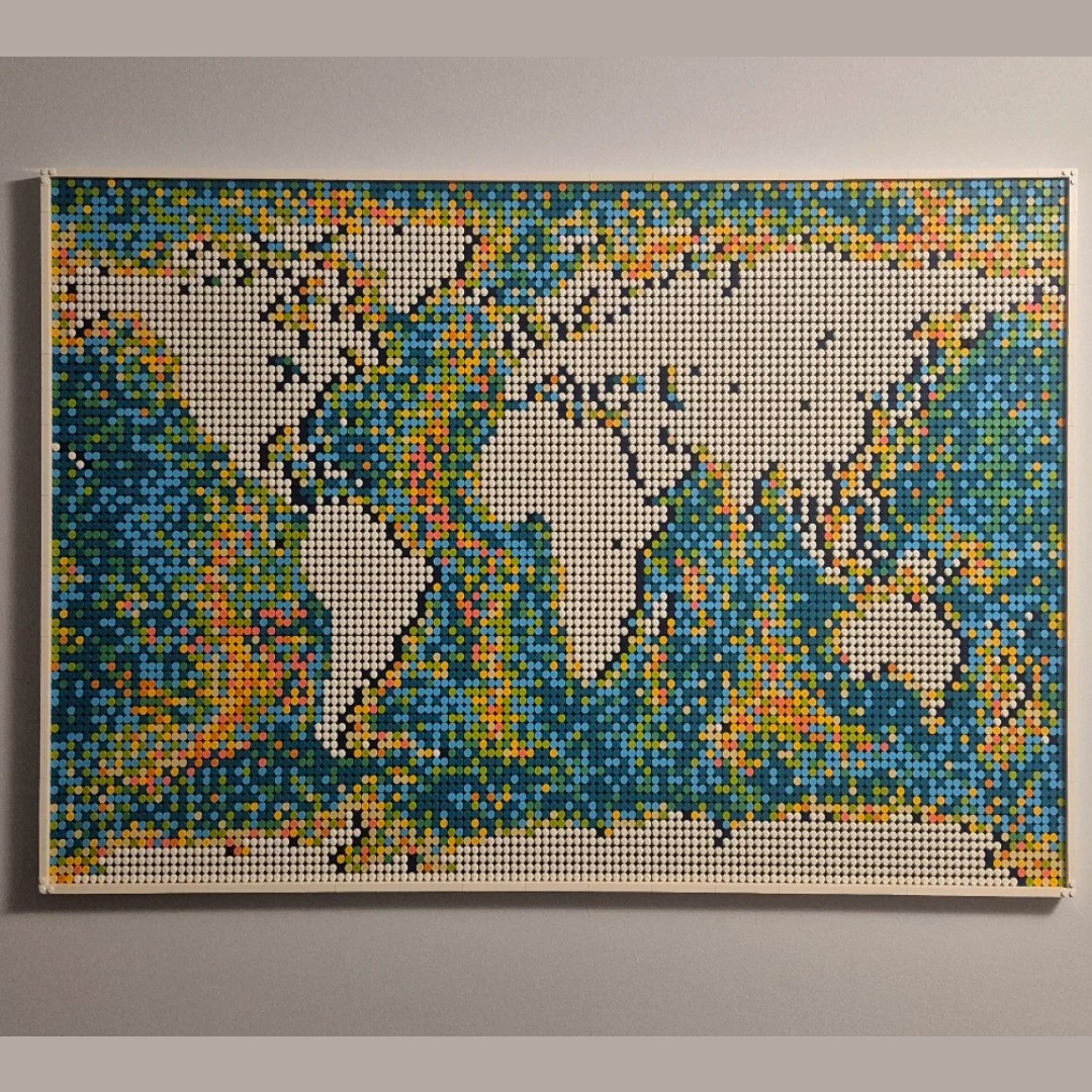 NEW Art World Map Mosaic Building Blocks 11695 Bricks Wall Art