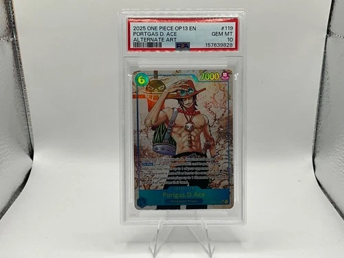 2025 One Piece Portgas D.Ace OP13-119 SEC Alt Art Secret Rare - PSA 10 Gem Mint