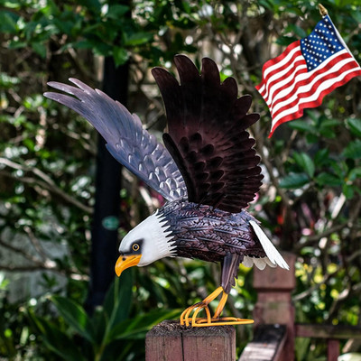 Metal Bald Eagle Large Outdoor Statues Garden Decor Sculptures Statues Outdoor M