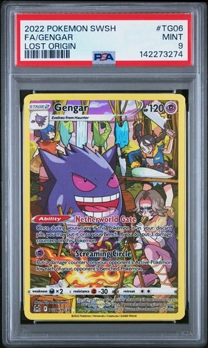 2022 POKEMON SWORD & SHIELD LOST ORIGIN #TG06 FULL ART/GENGAR PSA 9