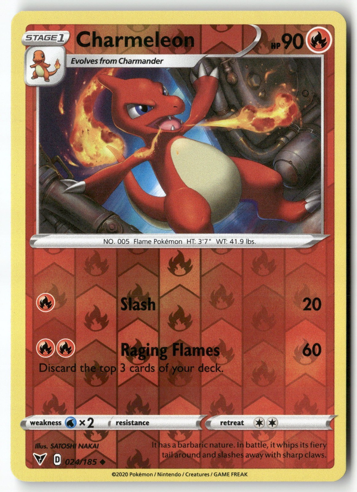 Charmeleon Uncommon SWSH04: Vivid Voltage 024/185 NM Reverse Holo
