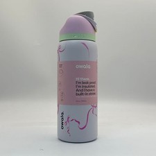 32oz Owala FreeSip Pink Bow Water Bottle Sport Mug - New