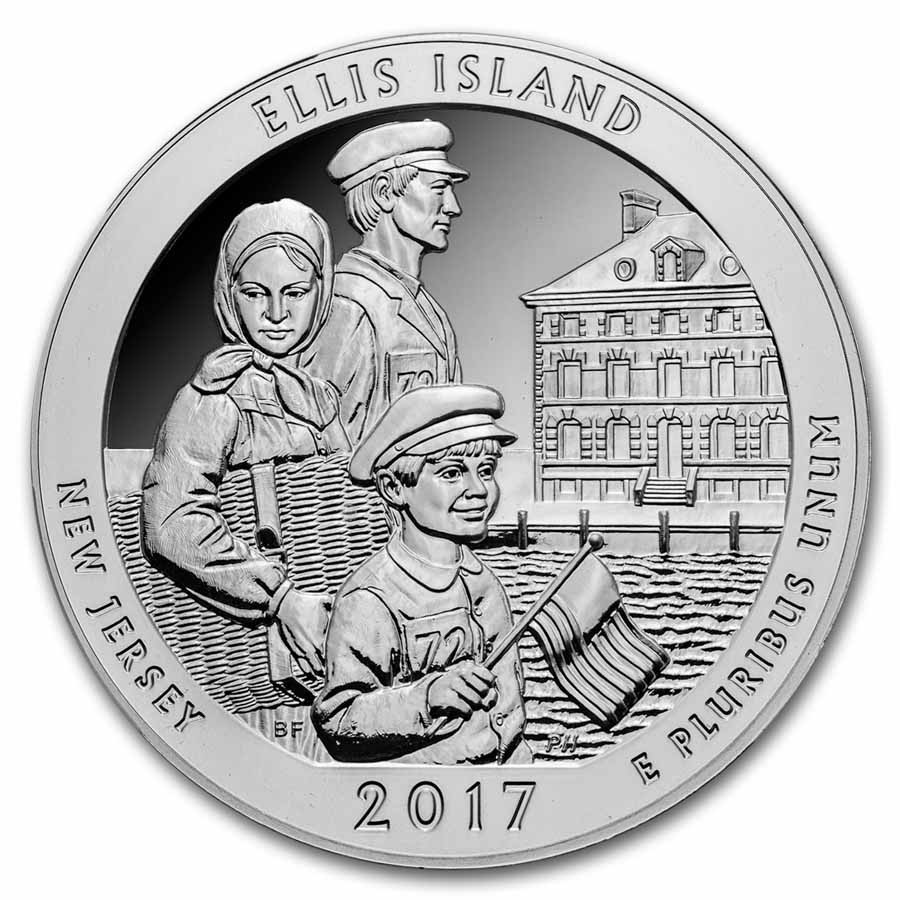 2017 5 oz Silver ATB Ellis Island MS-69 DPL NGC | eBay