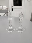 Mikasa Lead Crystal 5.5" Art Deco Candle Stick Holders Park Lane Pattern Set 2 — photo 2
