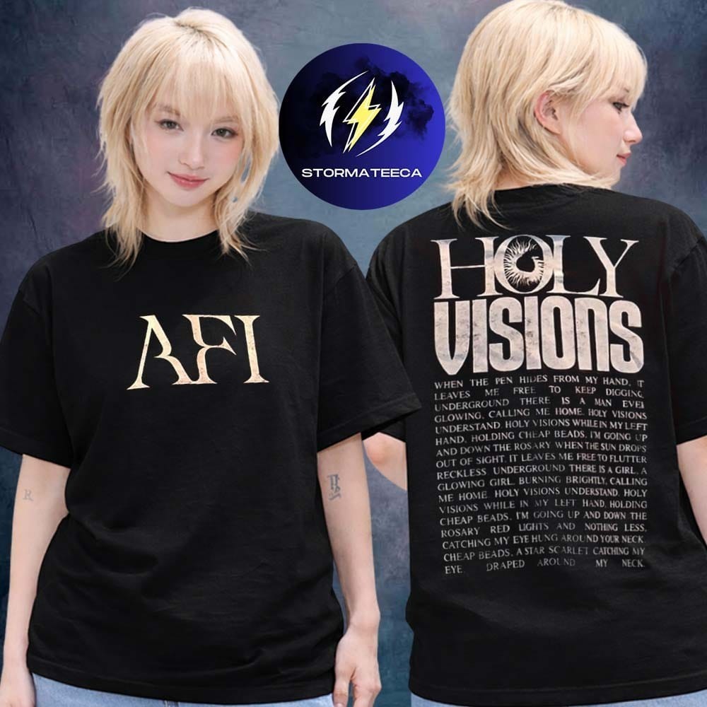 AFI Merch Holy Visions Tour 2026 Logo 2-Sided Unisex T-Shirt