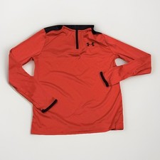 Youth Under Armour Boy  s Red 1/4 Zip Mock Neck Loose Fit Golf Pullover Large