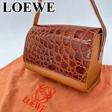 LOEWE Anagram Shoulder Bag Crossbody Shining Leather Women's Rare Item