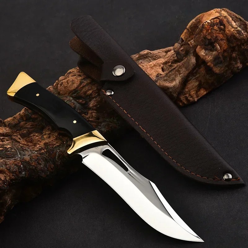 HAND FORGED Hunting Crocodile Dundee High Polish Survival Bowie Knife+Sheath