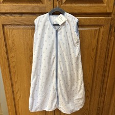 POTTERY BARN BABY SLEEP SACK HALO SWADDLE large 12-18 MONTHS BLUE POLKA DOTS