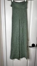 Aerie Late Night Sweater Pants knit Flare Stretch Green comfort Ribbed Cozy XS