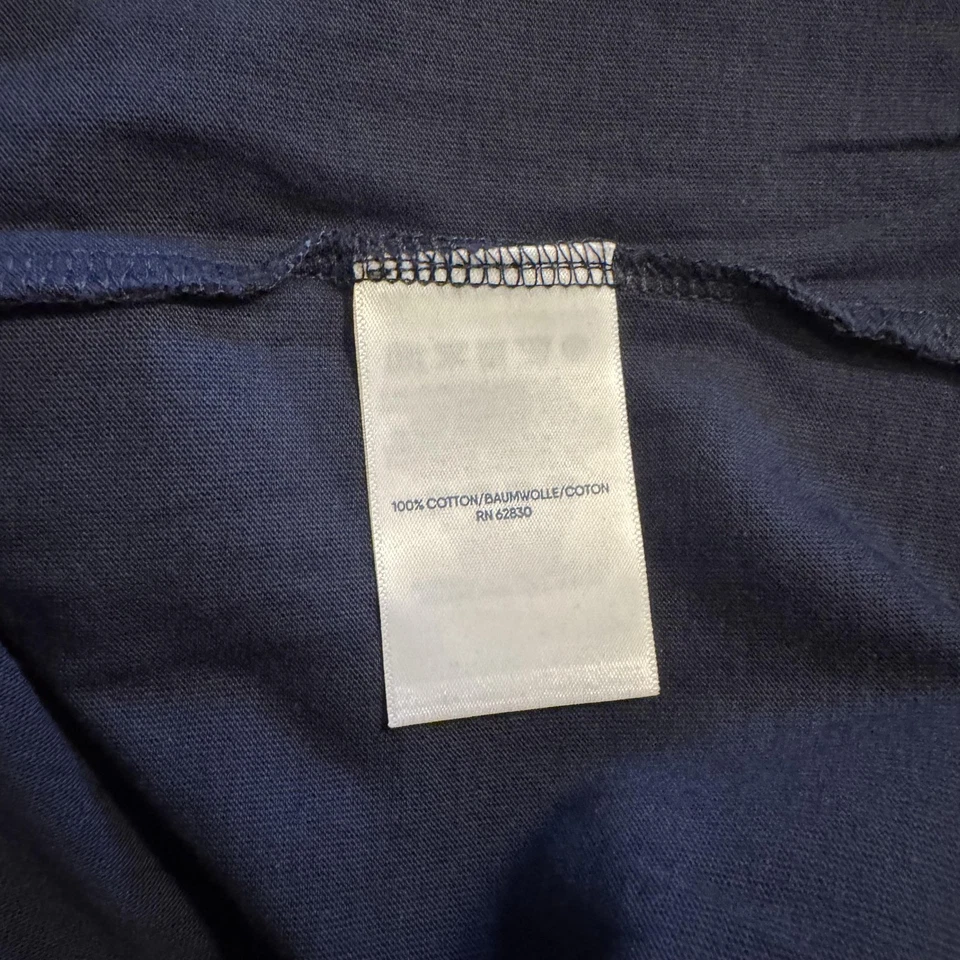 Lands' End 衬衫女式 S 长袖 V 领棉质 T 恤海军蓝休闲上衣 — 第 4/4 张图片