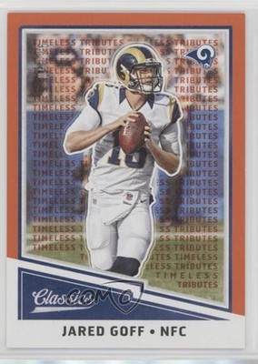 2017 Panini Classics Timeless Tributes Orange 5/25 Jared Goff #95 z7h