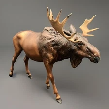 Vintage Breyer Bull Moose #79 12” Wildlife Model 1970s–80s Broken Antler Read