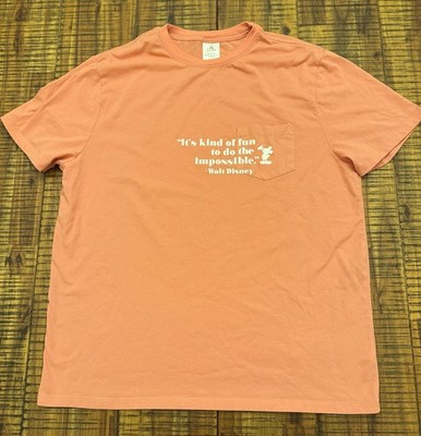 Disney Its Kind of Fun To Do The Impossible Quote T-Shirt Adult L  Orange