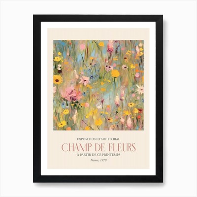 Champ de Fleurs, Blumenkunst Ausstellung gerahmtes Wandbild Poster Leinwanddruck Bild