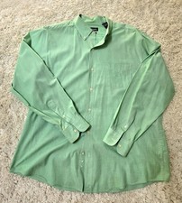 Chaps Easy Care Men's Blue Green Long-Sleeve Plaid Button-Down Shirt Sz XL