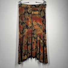 Coldwater Creek Maxi Skirt Slinky Elastic Waist Pull-On Sz M Paisley Whimsigoth