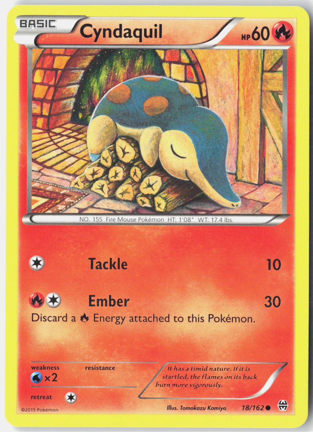 Cyndaquil 18/162 Common BREAKthrough Pokemon Near Mint