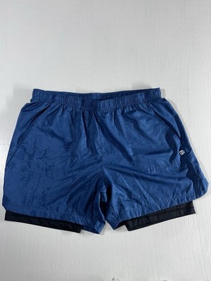 HIND Men's LARGE Performance Shorts Lined NAVY with black inner shorts