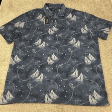Polo Ralph Lauren Shirt Mens 3XLT Blue Nautical Sailboat Anchor Print Polo NEW