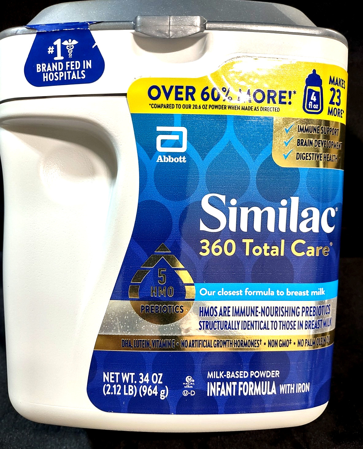 SIMILAC 360 TOTAL CARE MILK BASED INFANT FORMULA WITH IRON..34.0oz 964g..FEB2027